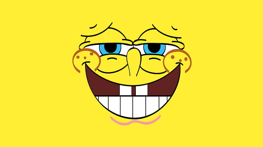 Caras divertidas de dibujos animados 18 de ancho - Cara de Bob Esponja -, Cara loca fondo de pantalla
