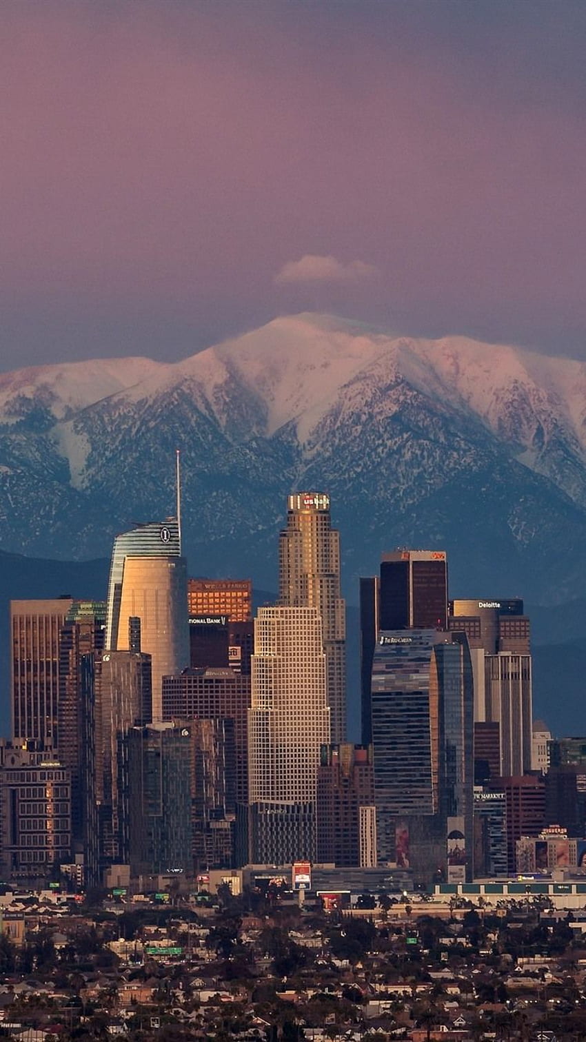 USA, Skyscrapers, Mountains, Fog, Dusk IPhone 8 7 6 6S , Background, ,, Salt Lake City HD phone wallpaper