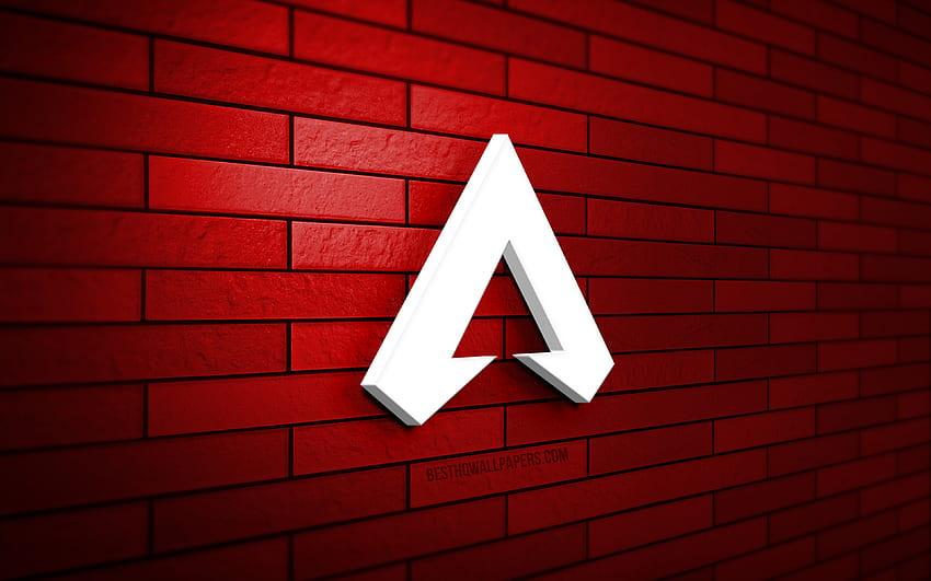 Apex Legends 3D logo, , red brickwall, creative, online games, Apex Legends logo, 3D art, Apex Legends HD wallpaper