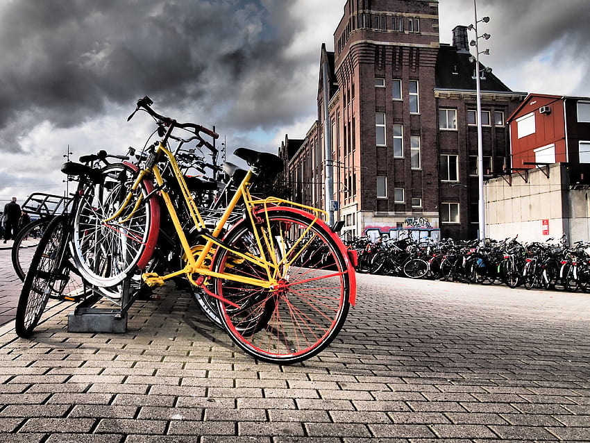 Walk, Hiking, Europe, Amsterdam, transportation, bicycle, Amsterdam Bike HD wallpaper