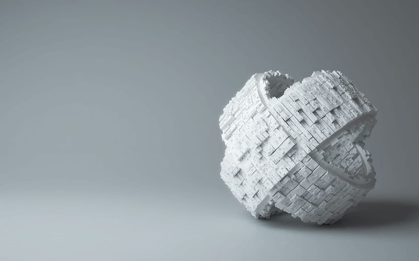 3D, ball, puzzle pieces, background HD wallpaper