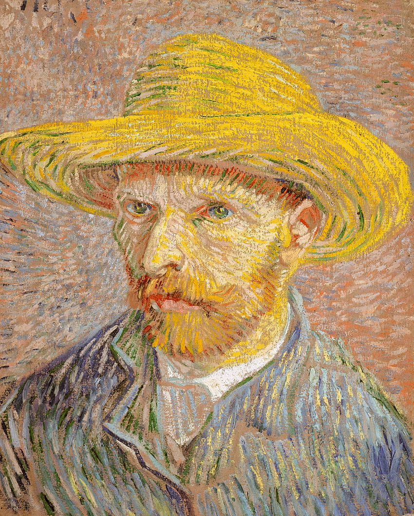Seni, Potret, Artis, Vincent Van Gogh, Potret Diri Dengan Topi Jerami wallpaper ponsel HD