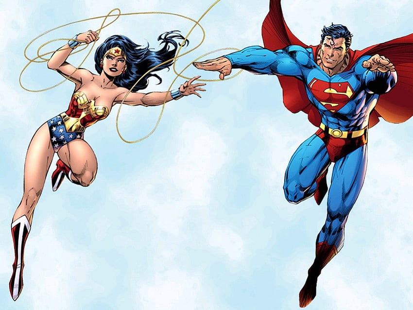 Superman dan Wonder Woman, wonder woman, superman, komik dc, dc Wallpaper HD