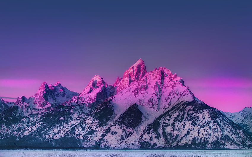 per , computer portatile. montagna madre blu tramonto natura impressionante cielo, Apple Mountain Sfondo HD