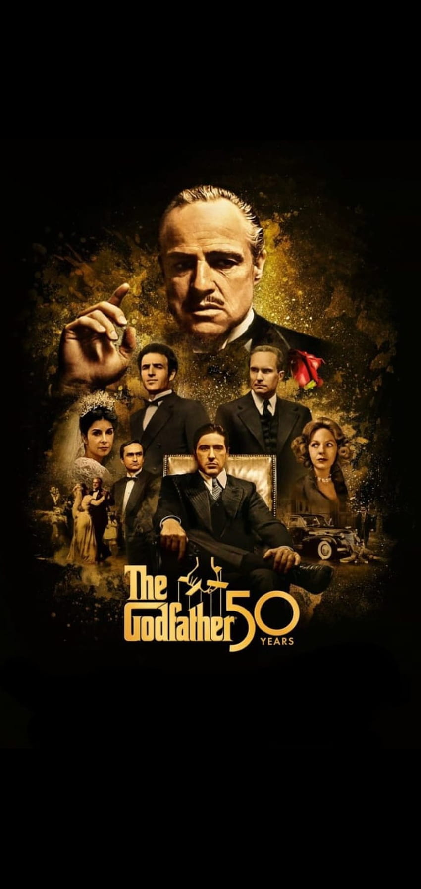 The Godfather 50 Years, 50years, films, the_godfather, art, marlon_brando, mafia, crime, al_pacino HD phone wallpaper