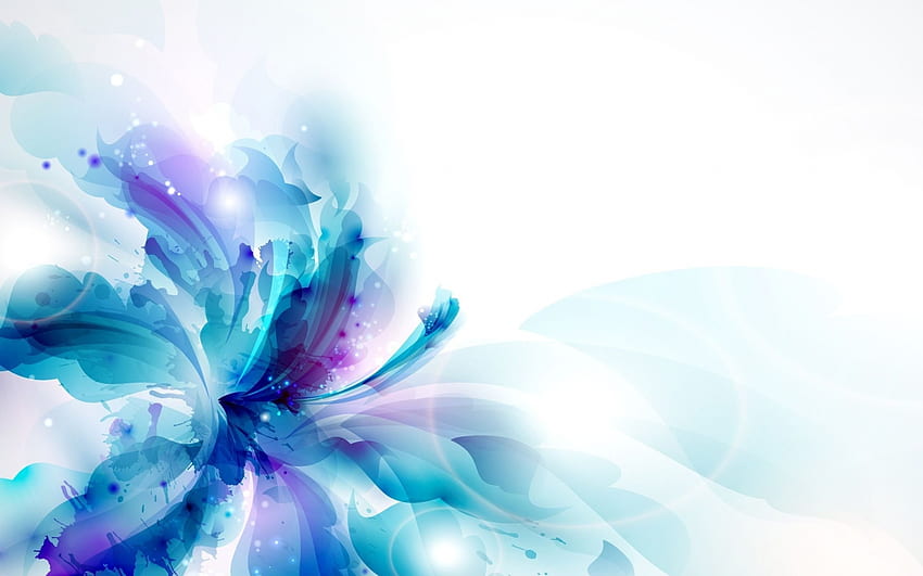 Blue Flower Drawing Abstract PC and Mac HD wallpaper