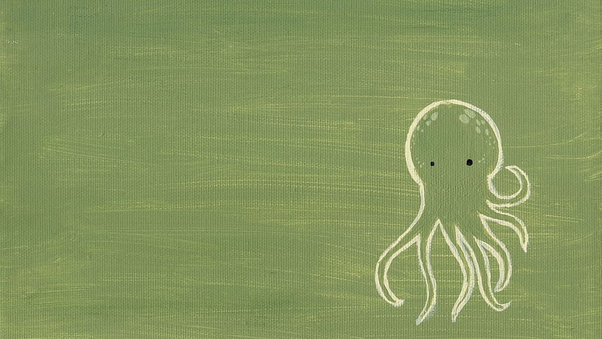 green, octopus, drawing. Octopus , Octopus drawing, Octopus artwork, Octopus Minimalistic HD wallpaper