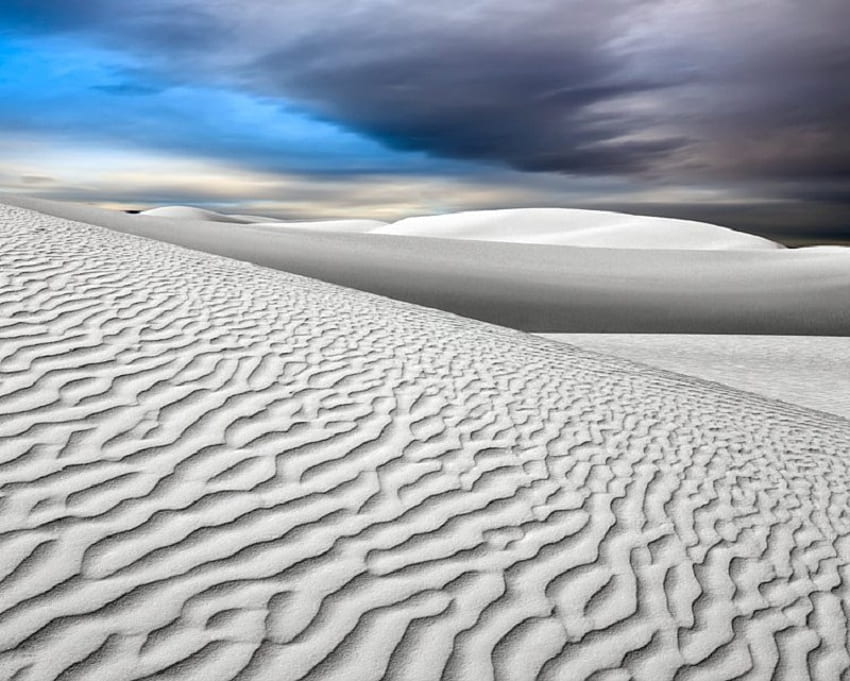 White Sands, nuvole, bianco, cielo, sabbia Sfondo HD