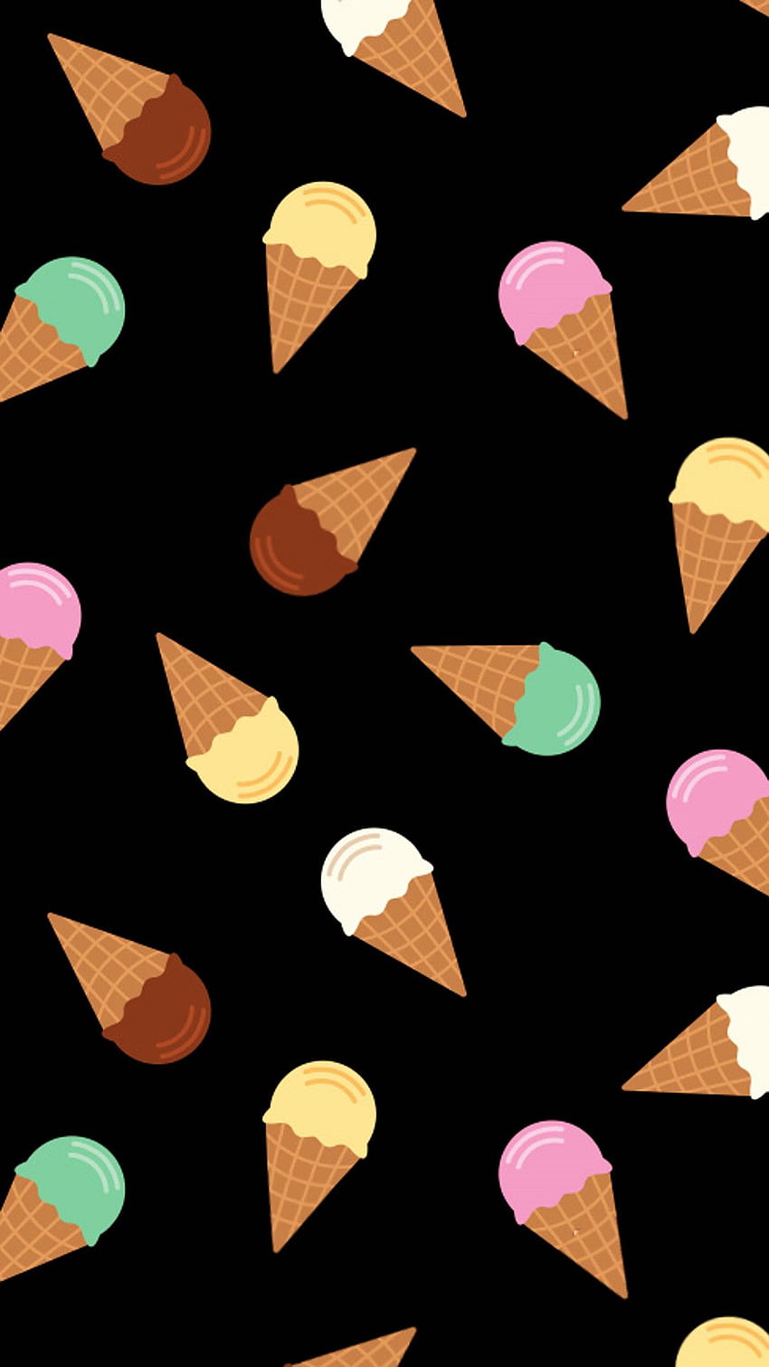 Kawaii Android / Source - Ice Cream Cone Pattern HD phone wallpaper
