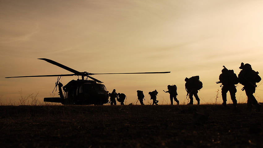 Us Army Helicopter and Soldiers, Military Dual Screen HD wallpaper