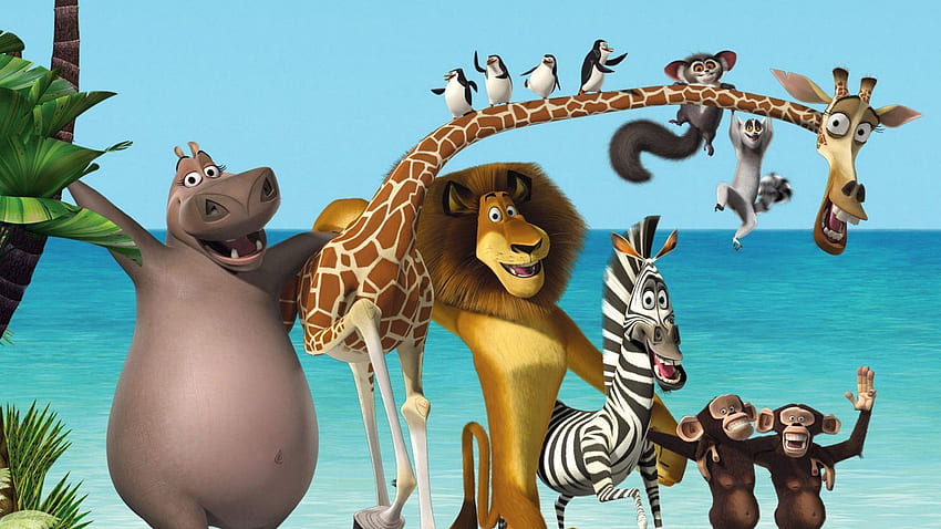 Kartun Madagaskar. Tarjetas de invitación, Cumpleaños, Safari Cartoon Wallpaper HD