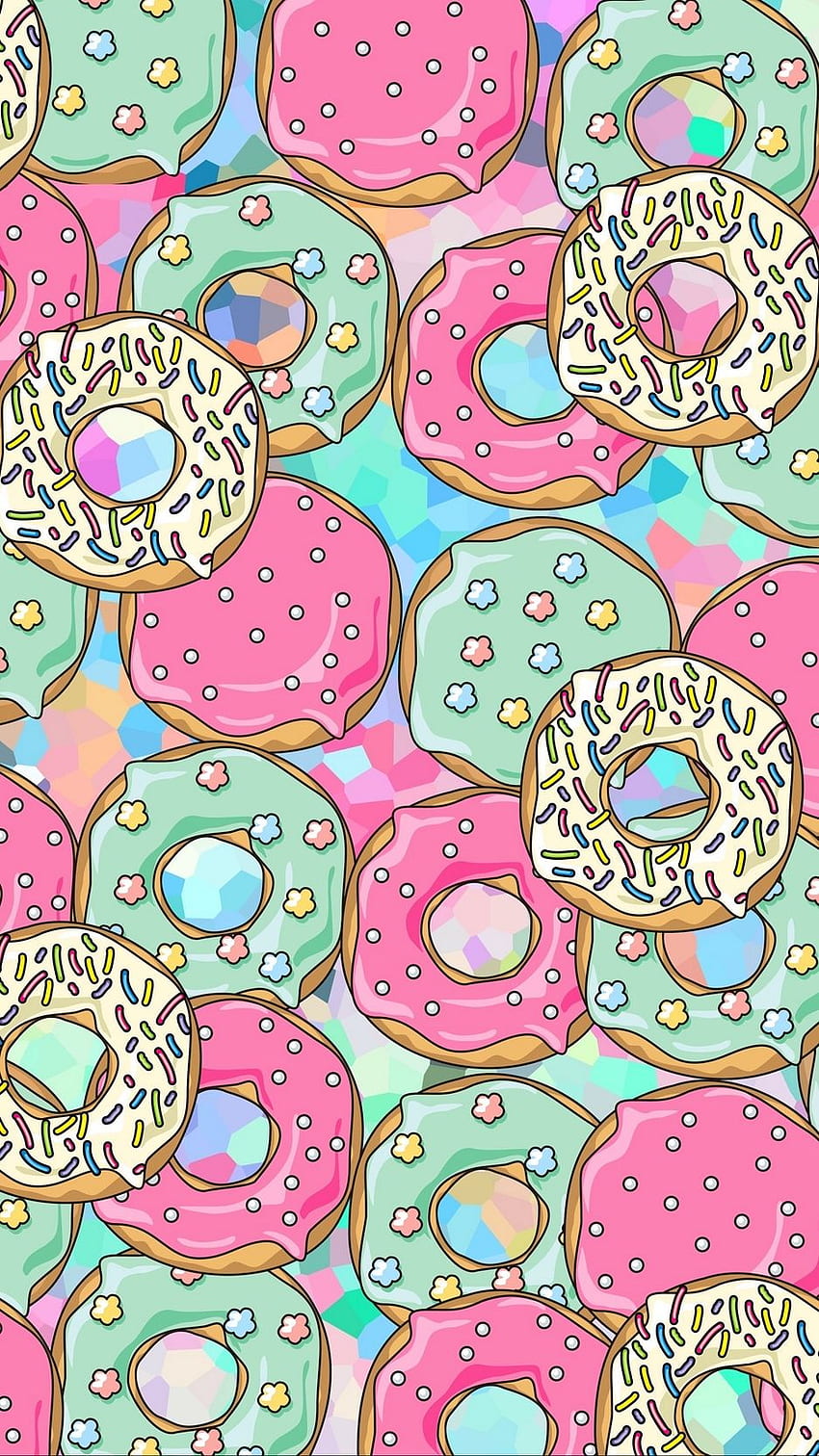 donuts, patterns, sweet HD phone wallpaper