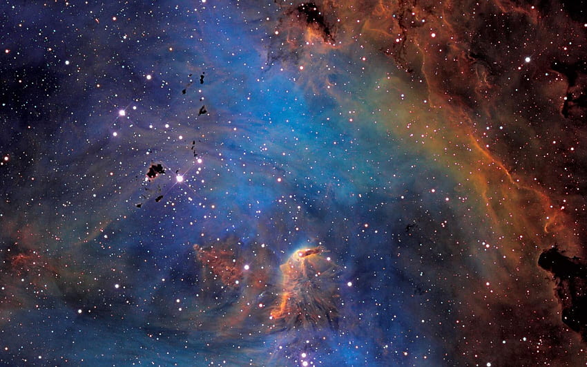 Space Universe Galaxy Nebulae Stars In Blue Purple, Orange Space HD wallpaper