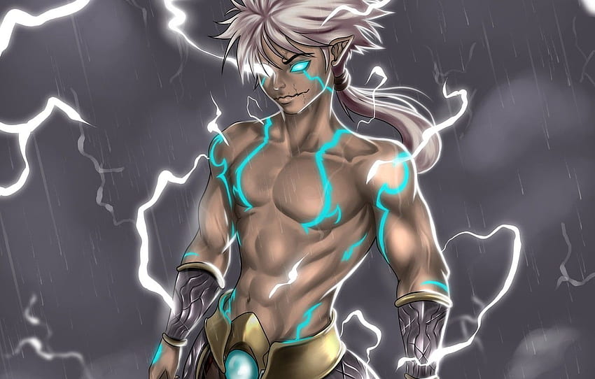 lightning, art, power, Raijin, thundergod, Japan thundergod for , section арт HD wallpaper