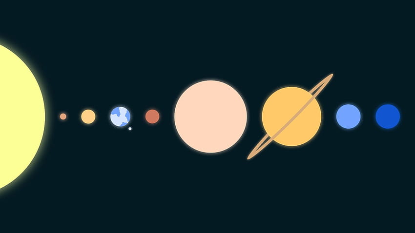 太陽系のイラスト 高画質の壁紙