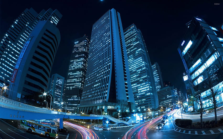 Shinjuku, Tokyo pada malam hari - Dunia, Tokyo Night Skyline Wallpaper HD