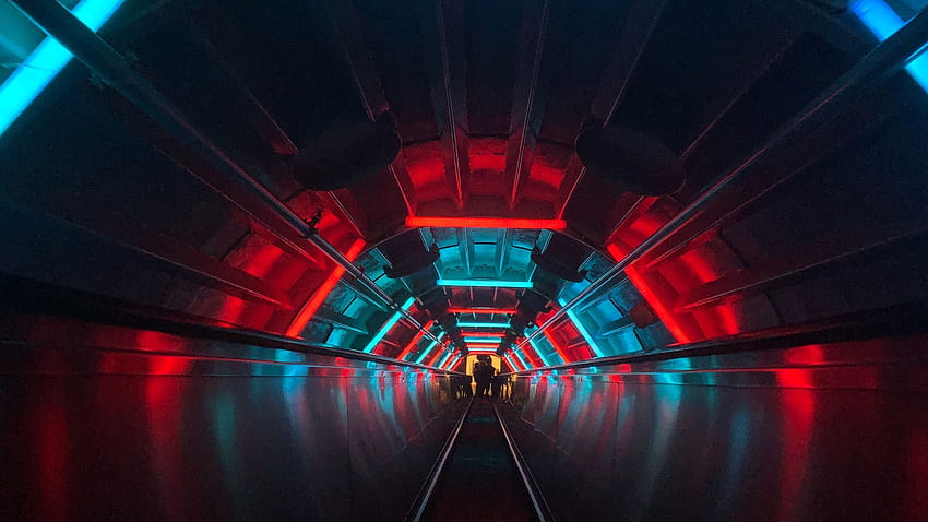 Neon Tunnel, Infrastructure HD wallpaper