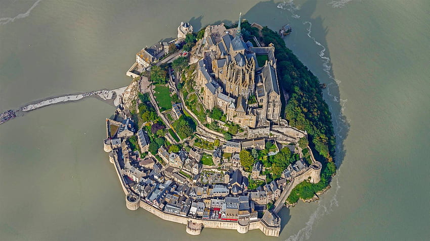46,1 quilômetros até o Mont Saint Michel pela Microsoft. . Hub, Mont-Saint-Michel papel de parede HD