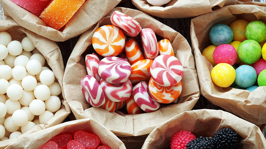 Colorful assorted candy, fruit candy, sweet food U HD wallpaper