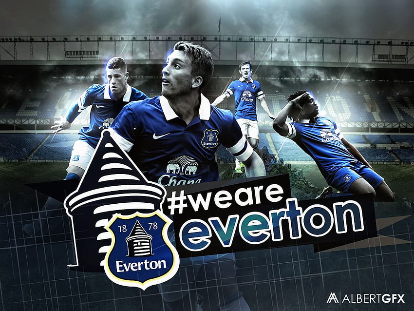 Everton FC und Hintergrund. Die englische Premier League HD-Hintergrundbild