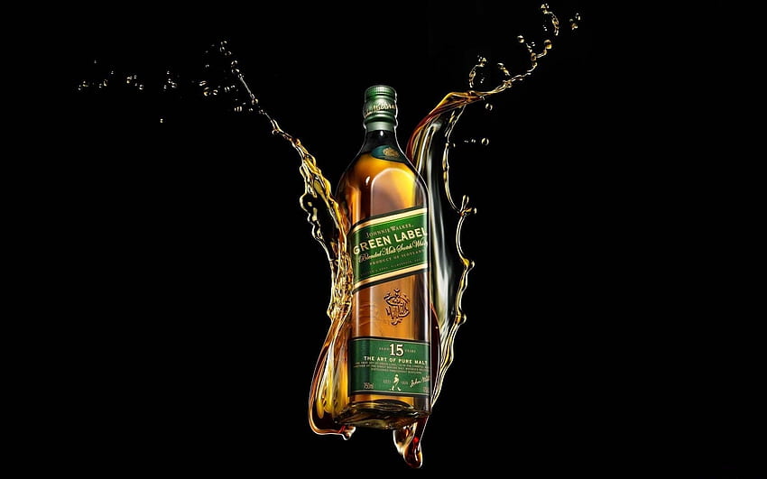 Johnnie walker, etichetta verde, whisky, bottiglia, marca Ba. Johnnie walker etichetta verde, Johnnie walker verde, Johnnie walker, alcol Sfondo HD