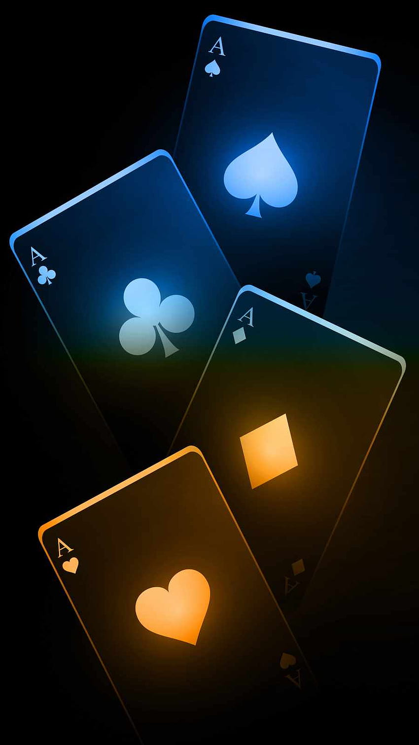 Neon Poker Ace Cards to iPhone, Neon Card Tapeta na telefon HD