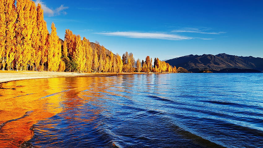 Уанака Новозеландско езеро. Фон, пейзаж на Нова Зеландия HD тапет