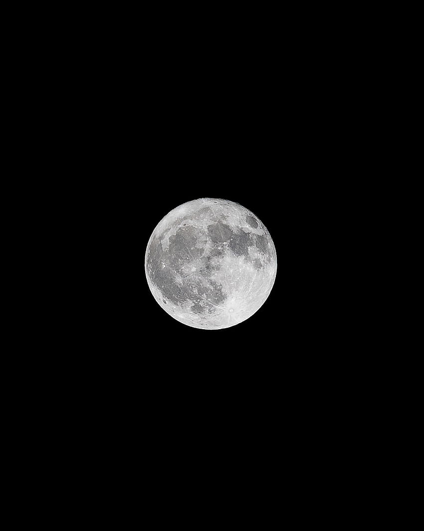 พระจันทร์สีเทา bw ท้องฟ้า วอลล์เปเปอร์โทรศัพท์ HD