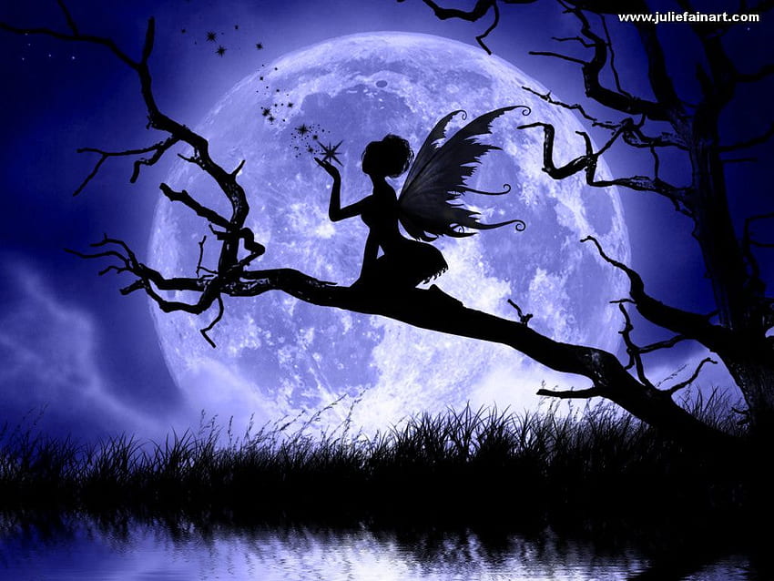 Moon Fairy Silhouette Clip Art. Fadas, Fairy HD wallpaper