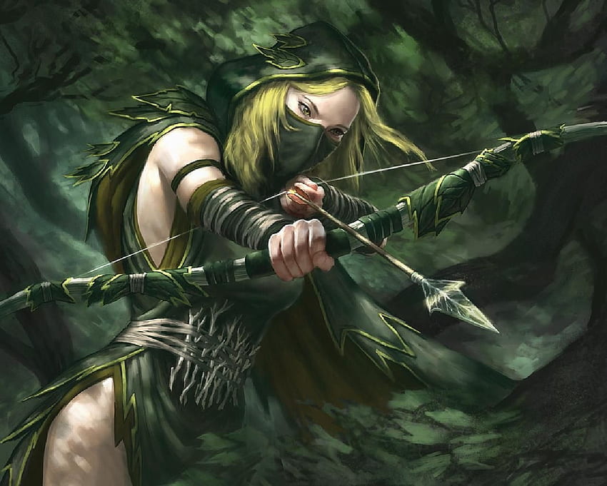 Waldelfen Ranger. Elfenkunst, Krieger, Fantasy-Kunst HD-Hintergrundbild