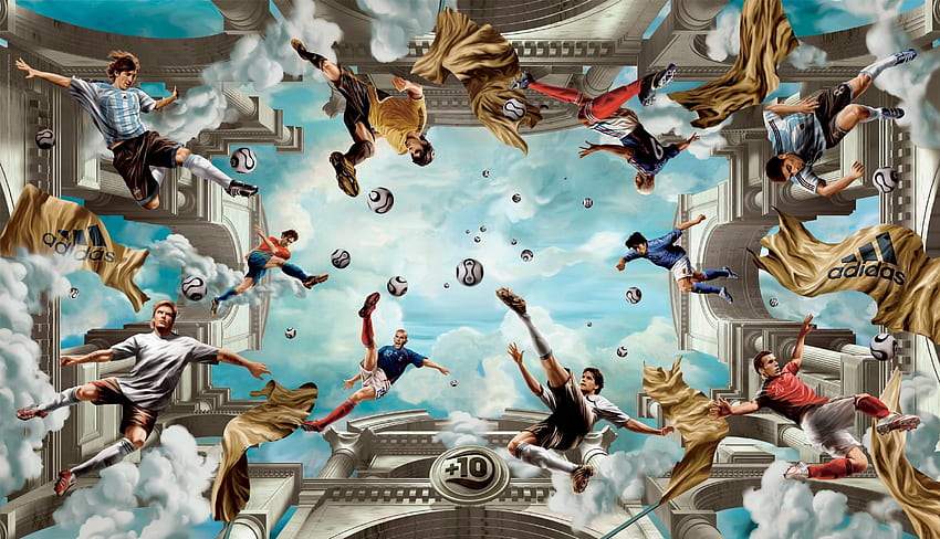 sports soccer adidas kaka lionel messi digital art zinedine zidane People , Hi Res People , High Definition HD wallpaper