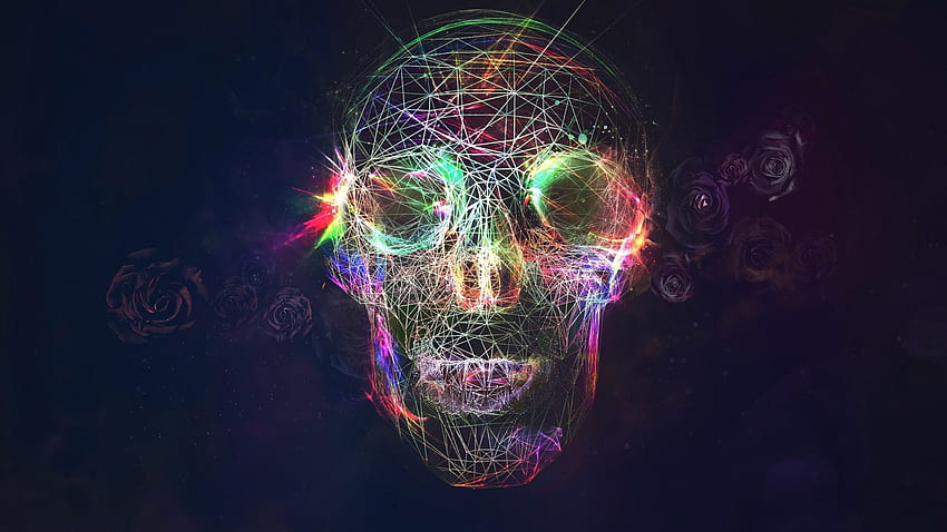 Preview skull, abstract, bright, background HD wallpaper