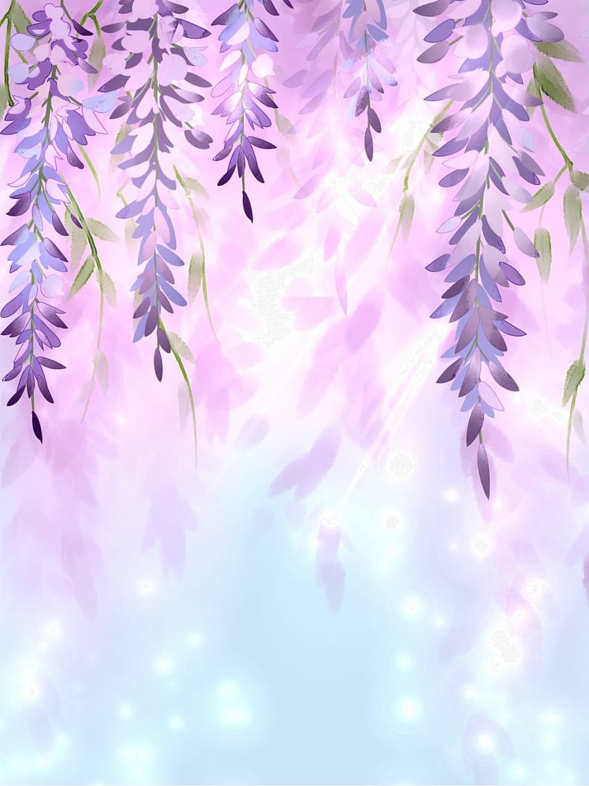 Wisteria Flower Background Illustration in 2020. Flower background, Purple flower background, Anime flower, Beautiful Anime Flower HD phone wallpaper