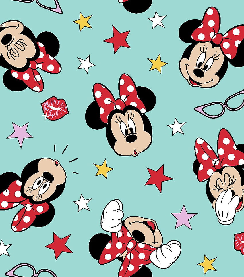 Tessuto di cotone Disney Minnie Mouse Occhiali e facce - Tessuto di cotone Minnie Mouse - - Sfondo del telefono HD