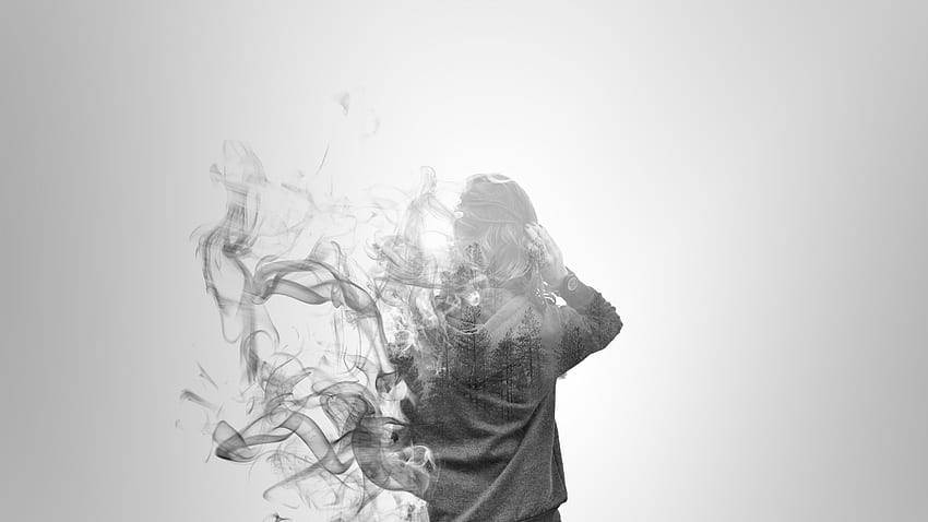 First Time Trying Out Double Exposure Smoke Dispersion In hop : HD wallpaper