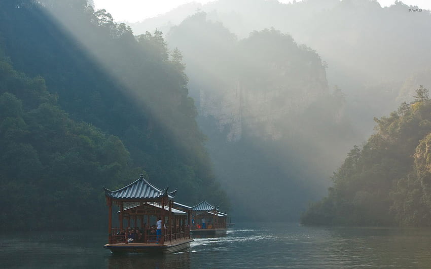 Chinesische Boote - Natur HD-Hintergrundbild
