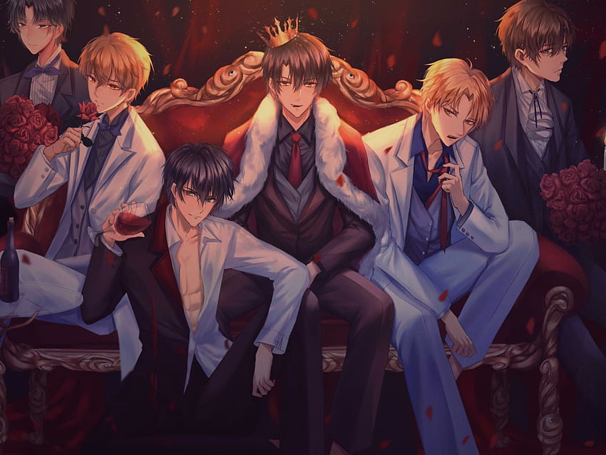 Shoujo, Crown, Couch, Anime Boys - Resolution:, Anime Boys Group HD wallpaper
