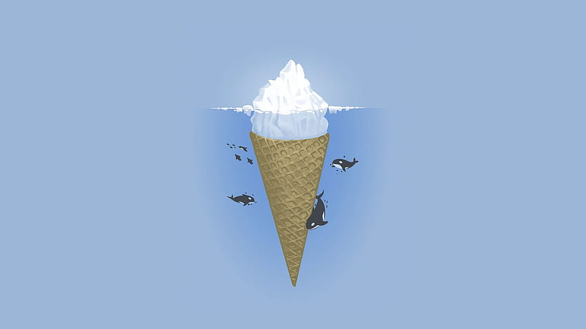 oceano, iceberg, minimalismo, assassino, mare minimalista Sfondo HD