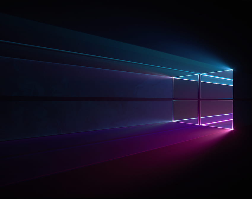 Windows 10 Hero, oscuro, negro, tecnología, luz negra fondo de pantalla