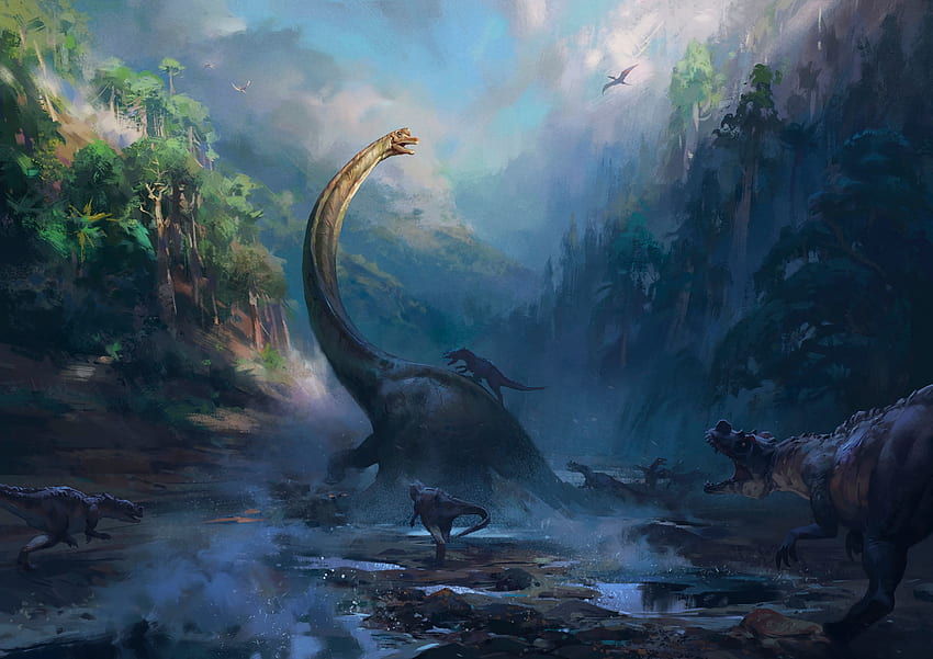 Art, Dinosaurs, Wildlife, Reptiles HD wallpaper