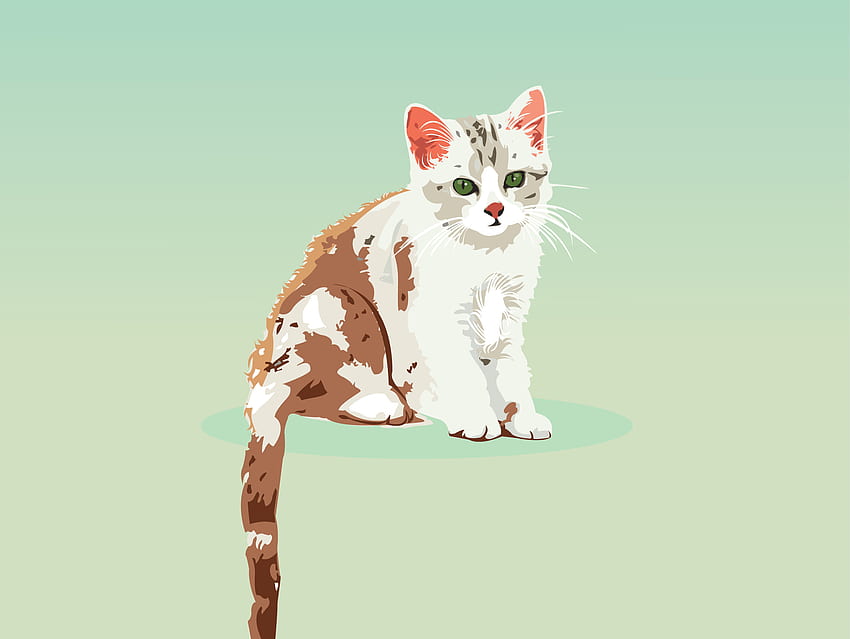 Art, Vector, Cat, Kitty, Kitten HD wallpaper