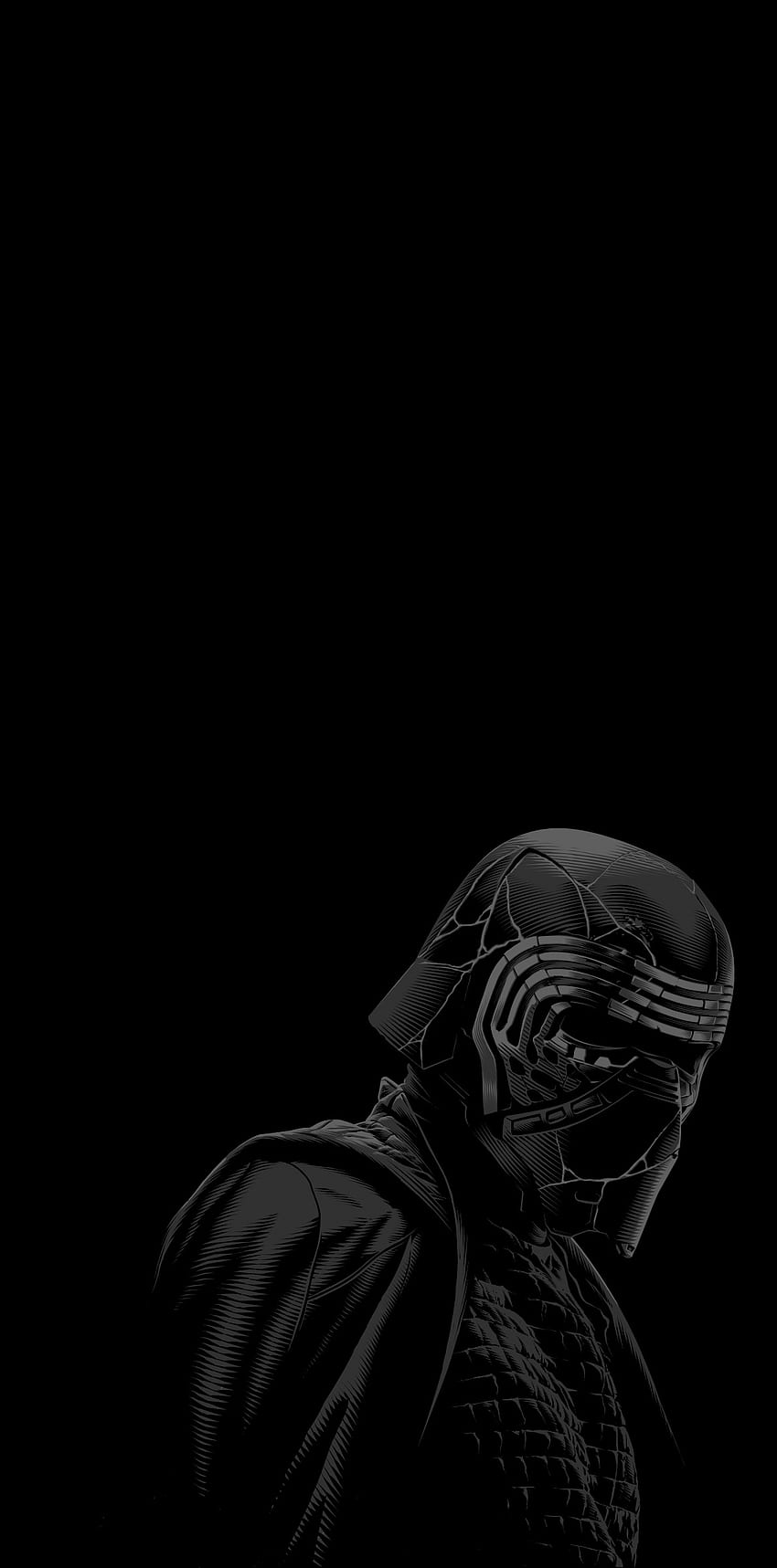 Darth Vader, monochrome graphy, electric blue HD phone wallpaper