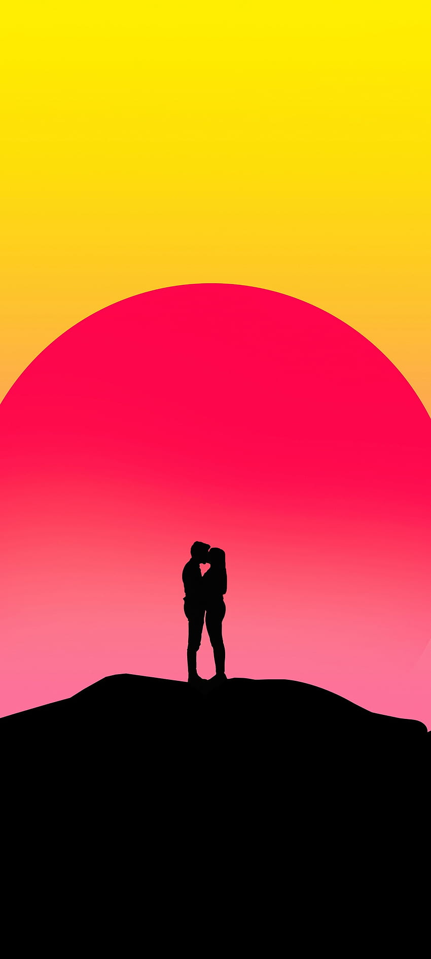 Couple Kissing , love, art, shadow, design, drawing, silhouette, , kiss, digital art HD phone wallpaper