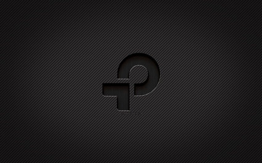 TP-Link carbon logo, , grunge art, carbon background, creative, TP-Link black logo, brands, TP-Link logo, TP-Link HD wallpaper