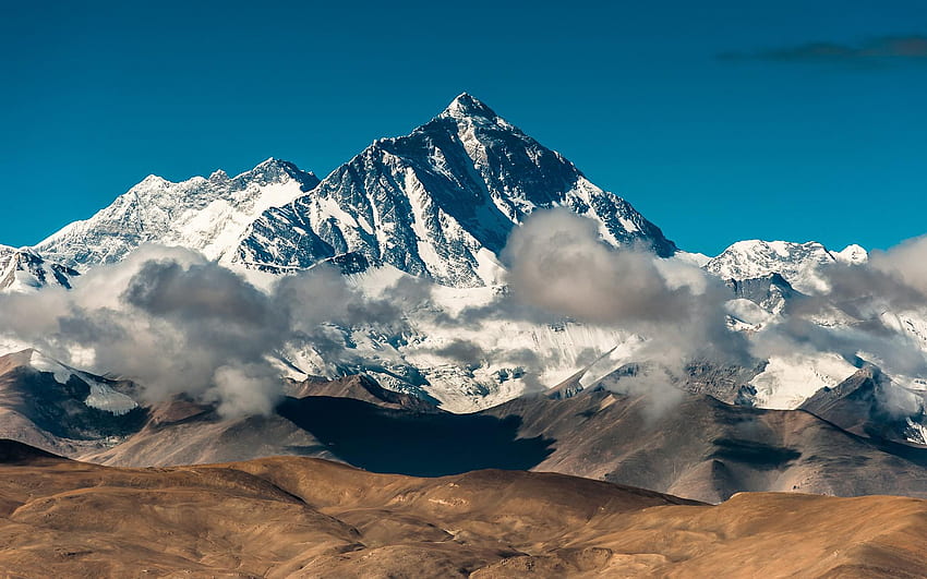 Mountains Snow China Rocks Tibet Mount Everest Blue Skies , Tibet in Winter HD wallpaper