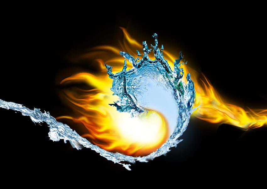 Fire And Water, Fire Vs Water HD wallpaper