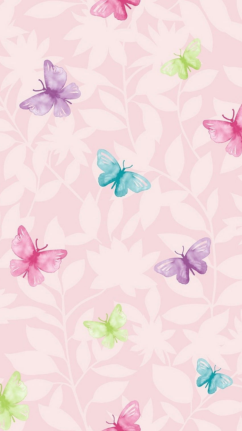 Mobil różowy motyl. 2020 Śliczny, dziewczęcy motyl Tapeta na telefon HD