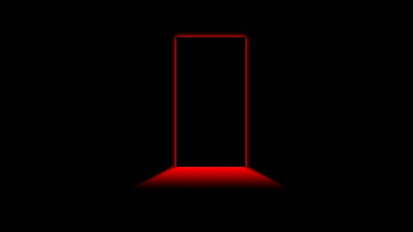 gruselig, minimalistisch, rot, rot, hell, schwarzer Hintergrund, Türen, Menschen, hochauflösende Menschen, hochauflösend, 2560 x 1440, rot HD-Hintergrundbild