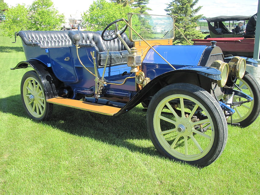 1911 Cadillac Model 30 Touring, фарове, Cadillac, графика, черно, седалки, колела, синьо HD тапет