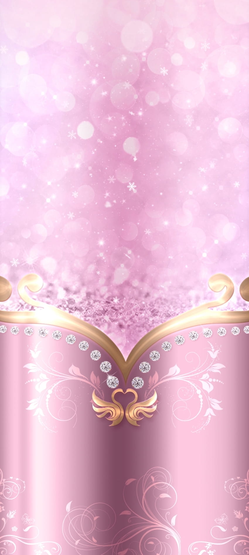 화려한 핑크 메탈링크, 마젠타, 다이아몬드, 럭셔리 HD 전화 배경 화면